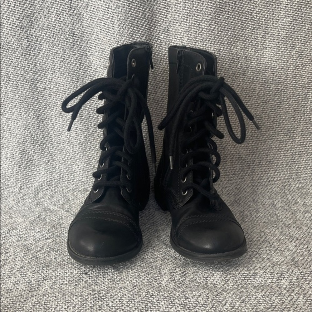 Faded Glory - Black Lace-Up Women's Boots - Size 6